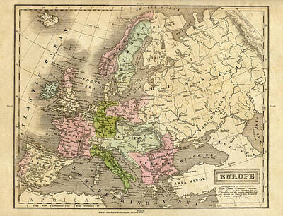 Designs Similar to Europe Map 1829 by Thepalmer