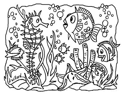  Drawing - Reef Fish  by Deborah Willard