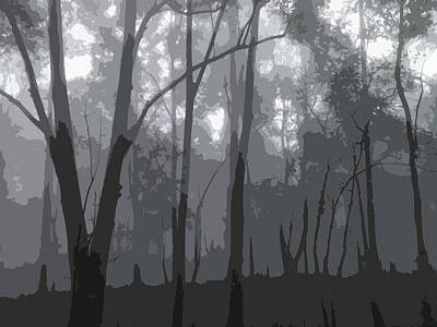  Digital Art - The Dark Forest by Funky Art