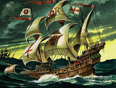 Canvas Replica of the Golden Hind Art Print POSTER 