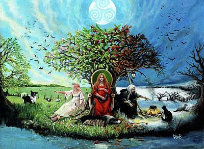 Triple Goddess Moon Paintings