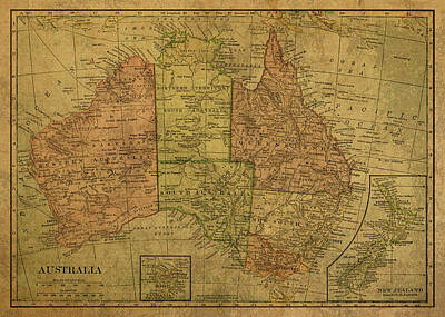 Designs Similar to Vintage Map of Australia 1906