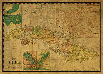 Designs Similar to Vintage Map of Cuba 1898