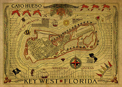 Designs Similar to Vintage Map of Key West 2
