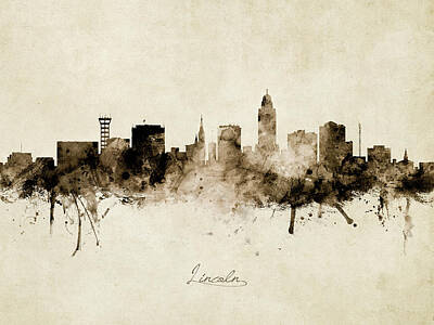 Lincoln Cityscape Digital Art