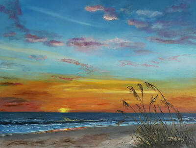  Painting - Beach Sunrise by Jan Priddy