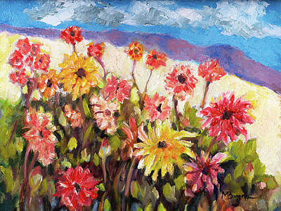 Painting - Dahlia Field by Mike Bergen