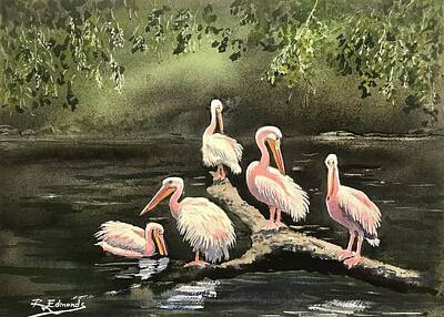  Painting - Flamingos by Raymond Edmonds