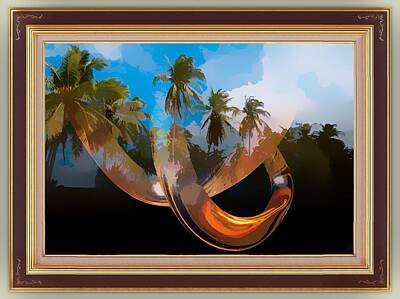  Digital Art - Palm Trees In The Sky by Clive Littin