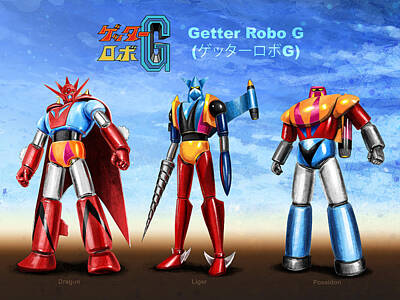  Digital Art - Getter Robo G by Andrea Gatti