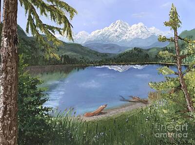  Drawing - Hike to the Lake by Pam Fries