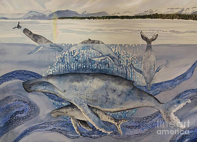  Painting - Humpback and Herring by Michelle Curry