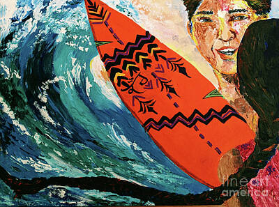  Painting - Surfing Kaur by Sarabjit Singh