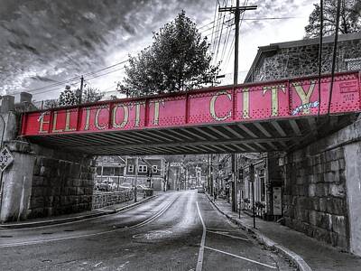 The Red Bridge In Historic Ellicott City, Maryland In 2020 Art Print