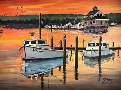  Painting - View of Harbor from Captain Chuck-A- Mucks by Raymond Edmonds