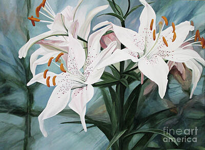  Painting - White Lilies by Laurie Rohner