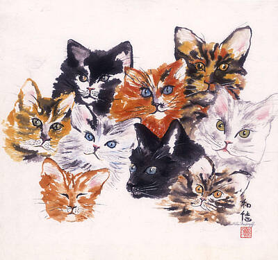 Kittens With Stripes Original Artwork