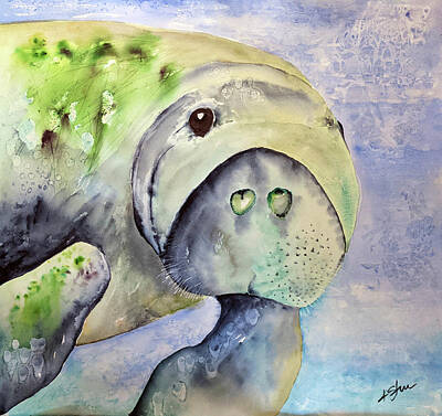  Painting - Miss Manatee by Kathy Sturr
