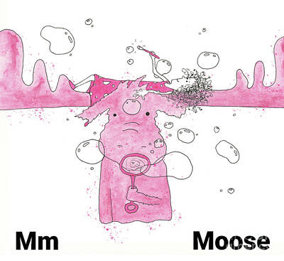  Drawing - Moose Nursery Art by Mike Mooney
