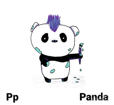  Drawing - Panda Nursery Art by Mike Mooney