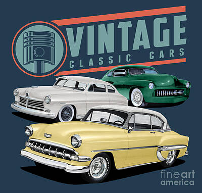 1950s Cars Drawings