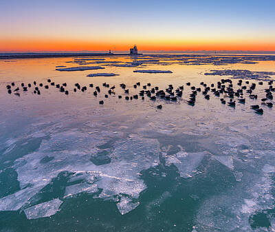 The Beauty Of A Frozen Lake Michigan Art