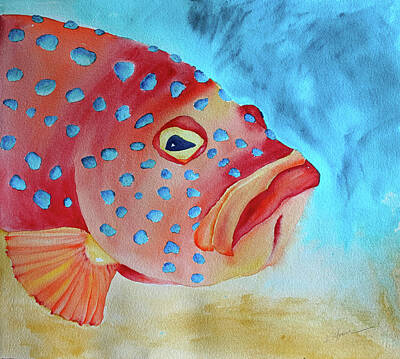  Painting - Mr. Grouper by Kathy Sturr