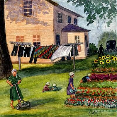 Amish Family Art Prints