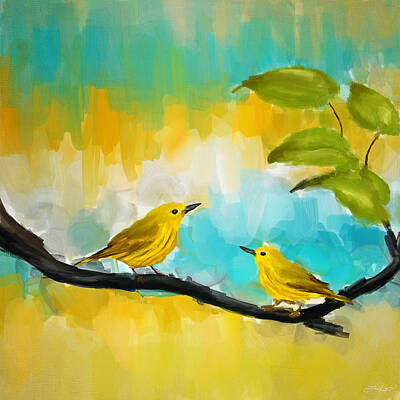 Tropical Yellow Wall Ideas Paintings