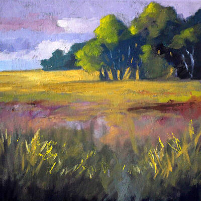 Evening Lavender Field Original Artwork