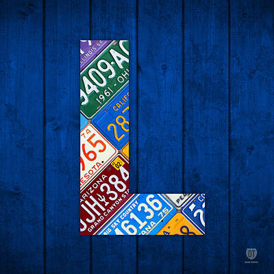 License Plate Letters Wall Art