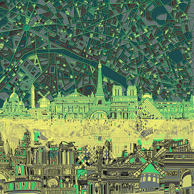 Designs Similar to Paris Skyline Abstract Green