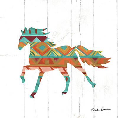 Folk Mustang Art Prints