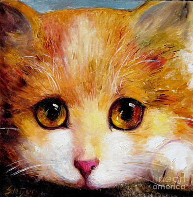 Golden Eye Cat Original Artwork