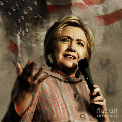 Hillary Clinton Mixed Media Paintings