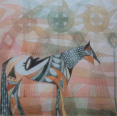 Painting - Indian Horse by Ezartesa Art
