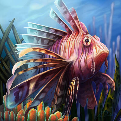  Digital Art - Lionfish by Cass Womack