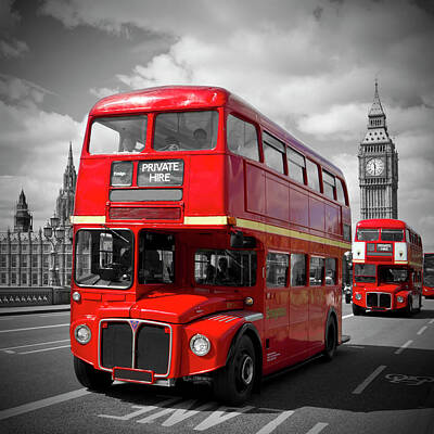 London Bus ville rétro rouge encadré Art Imprimé Photo Portrait Artwork