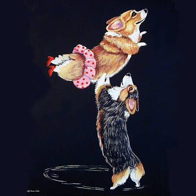  Painting - Pembroke Welsh Corgi Her Red Shoes by Lyn Cook