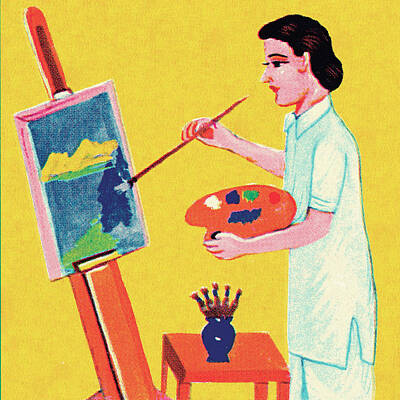 Artist Paint Palette And Brushes Art Poster for Sale by Studio520