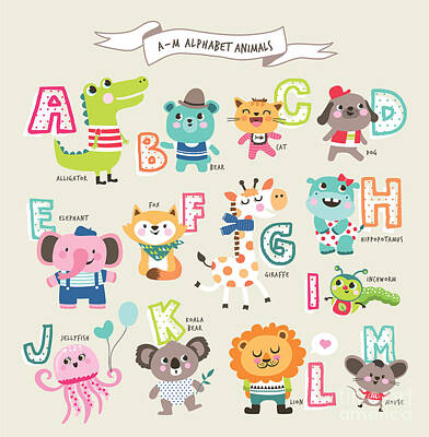 Designs Similar to Cute Cartoon Animals Alphabet