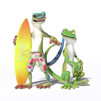 Designs Similar to Surf's Up Geckos by Betsy Knapp