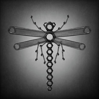 Metal Dragonfly Art Prints