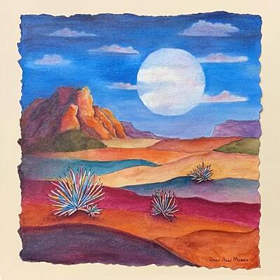  Mixed Media - Desert Moon by Terry Ann Morris