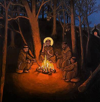  Painting - St. Francis and the Novices by Kelly Latimore