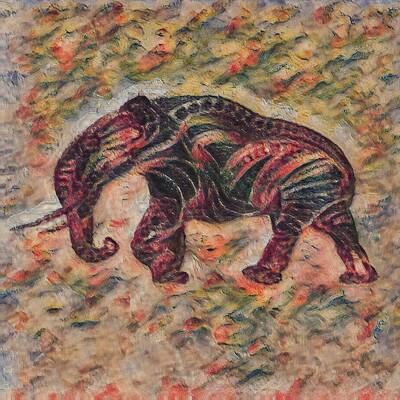  Digital Art - Abstract Elephant Art #9 by Funky Art