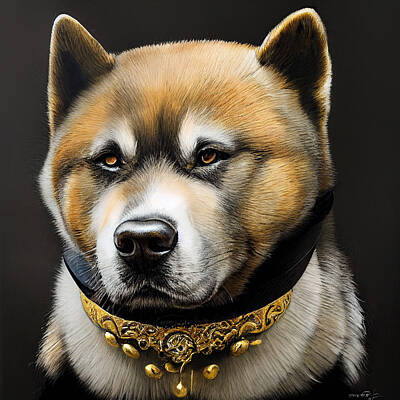  Mixed Media - Akita Collection 1 by Marvin Blaine