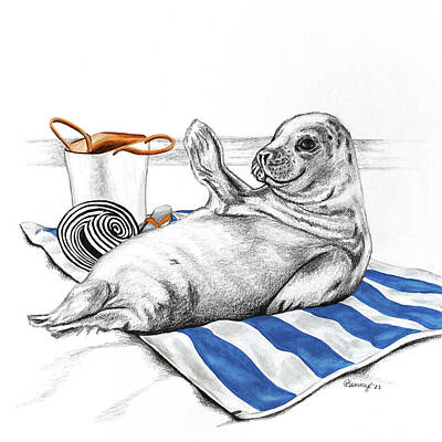  Drawing - Beach Life by Courtney Kenny Porto