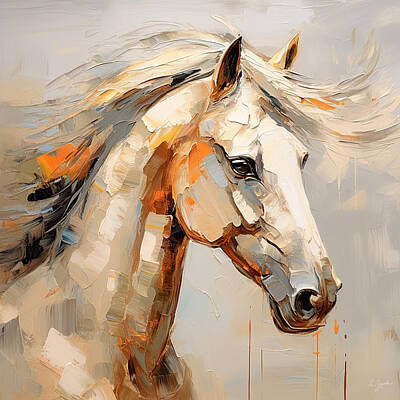 Grey Horses Digital Art
