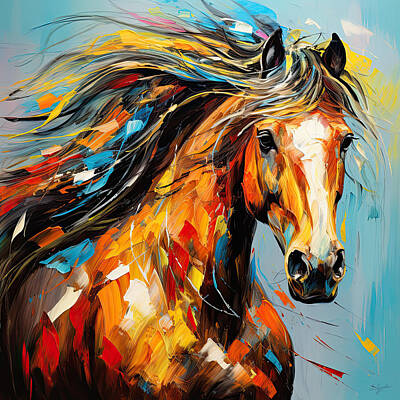 Bay Horse Abstract Art